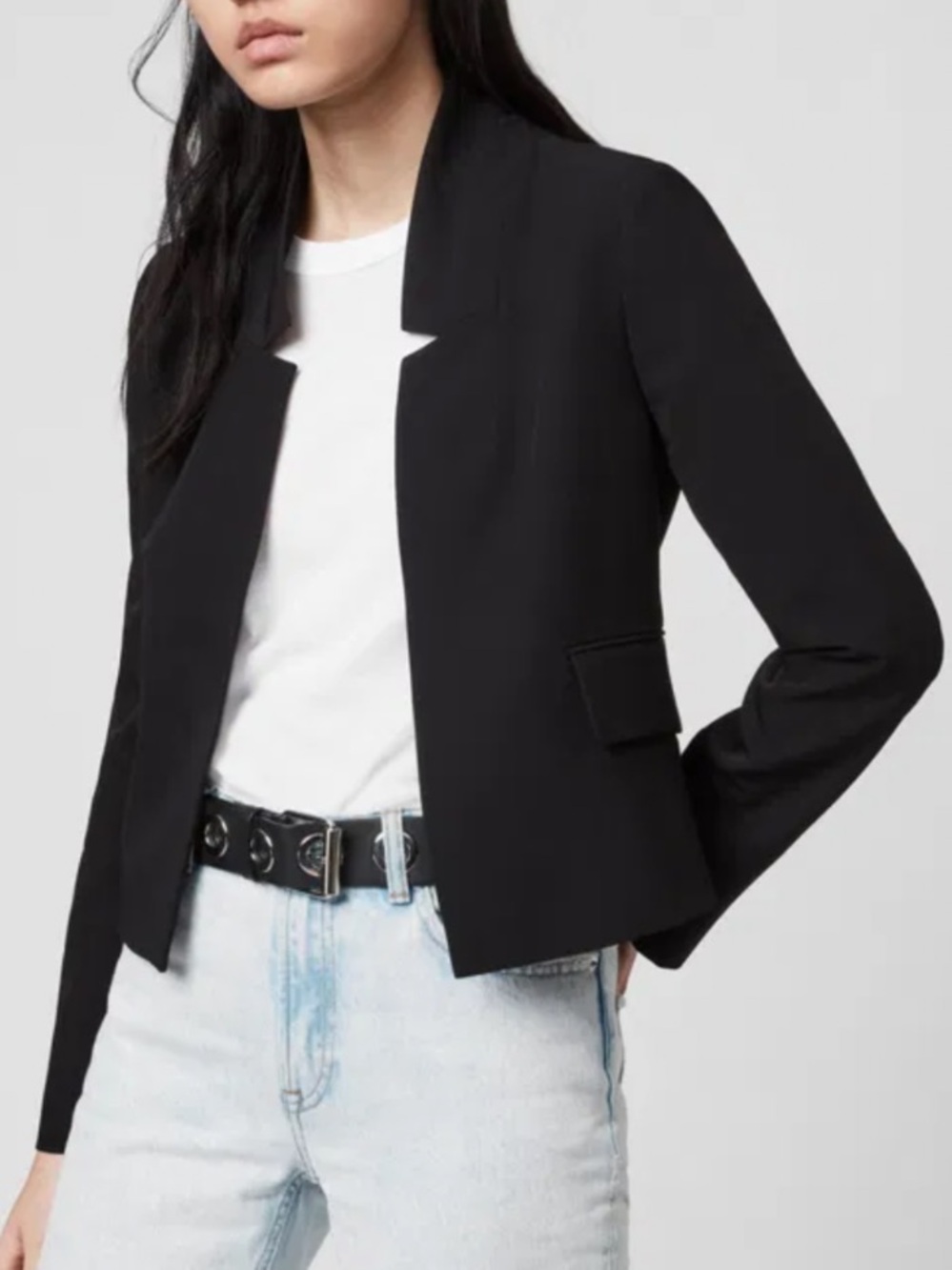 AllSaints Black Structured Wool Jacket